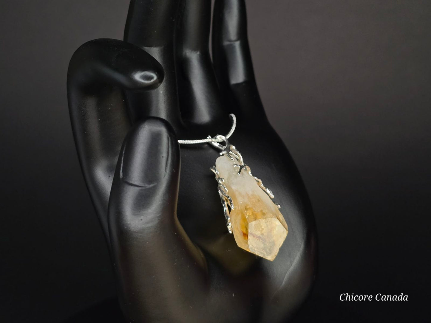 Exquisite Raw Brazilian Citrine Pendant Necklace in Refined Elegance