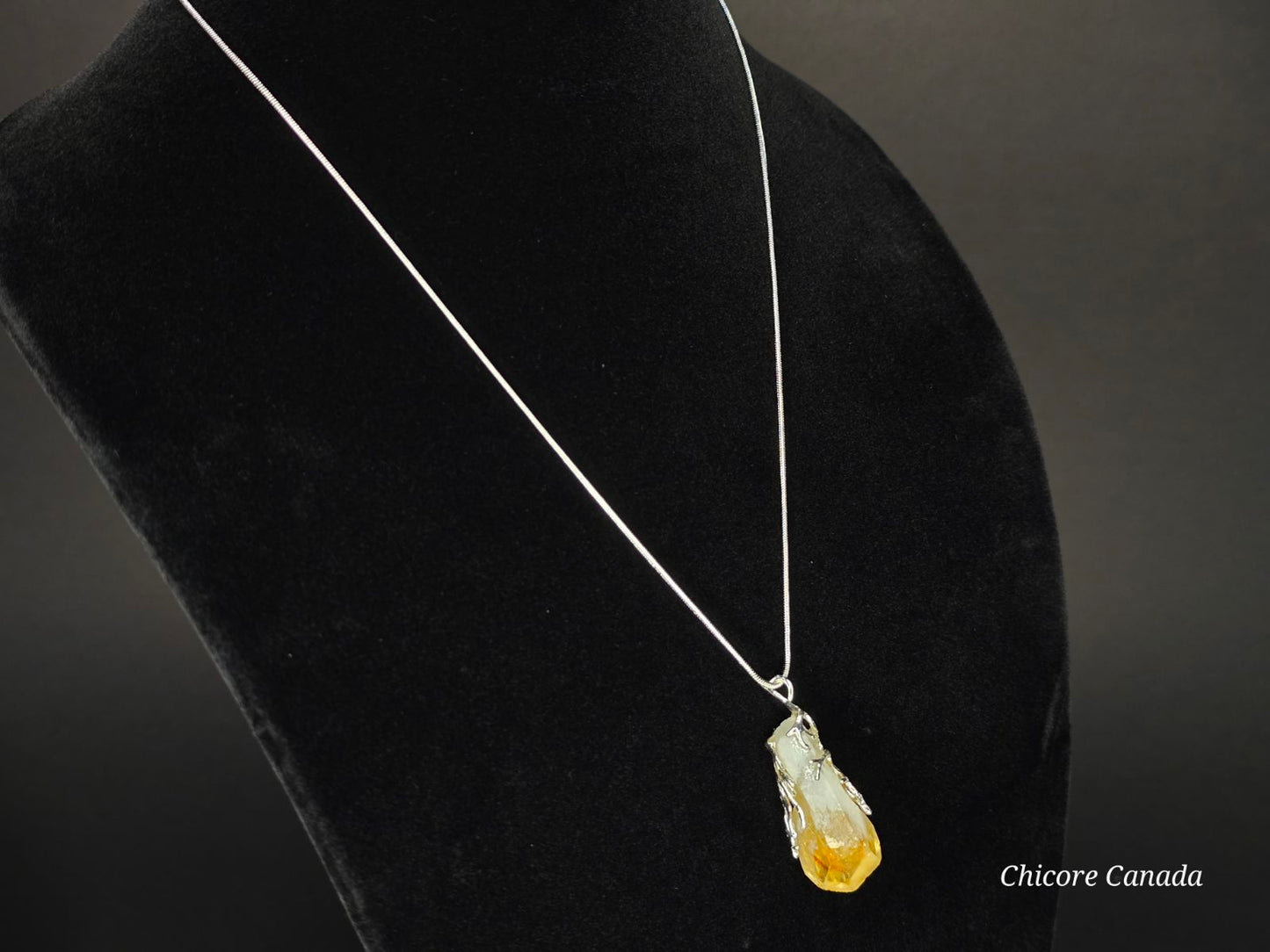 Exquisite Raw Brazilian Citrine Pendant Necklace in Refined Elegance