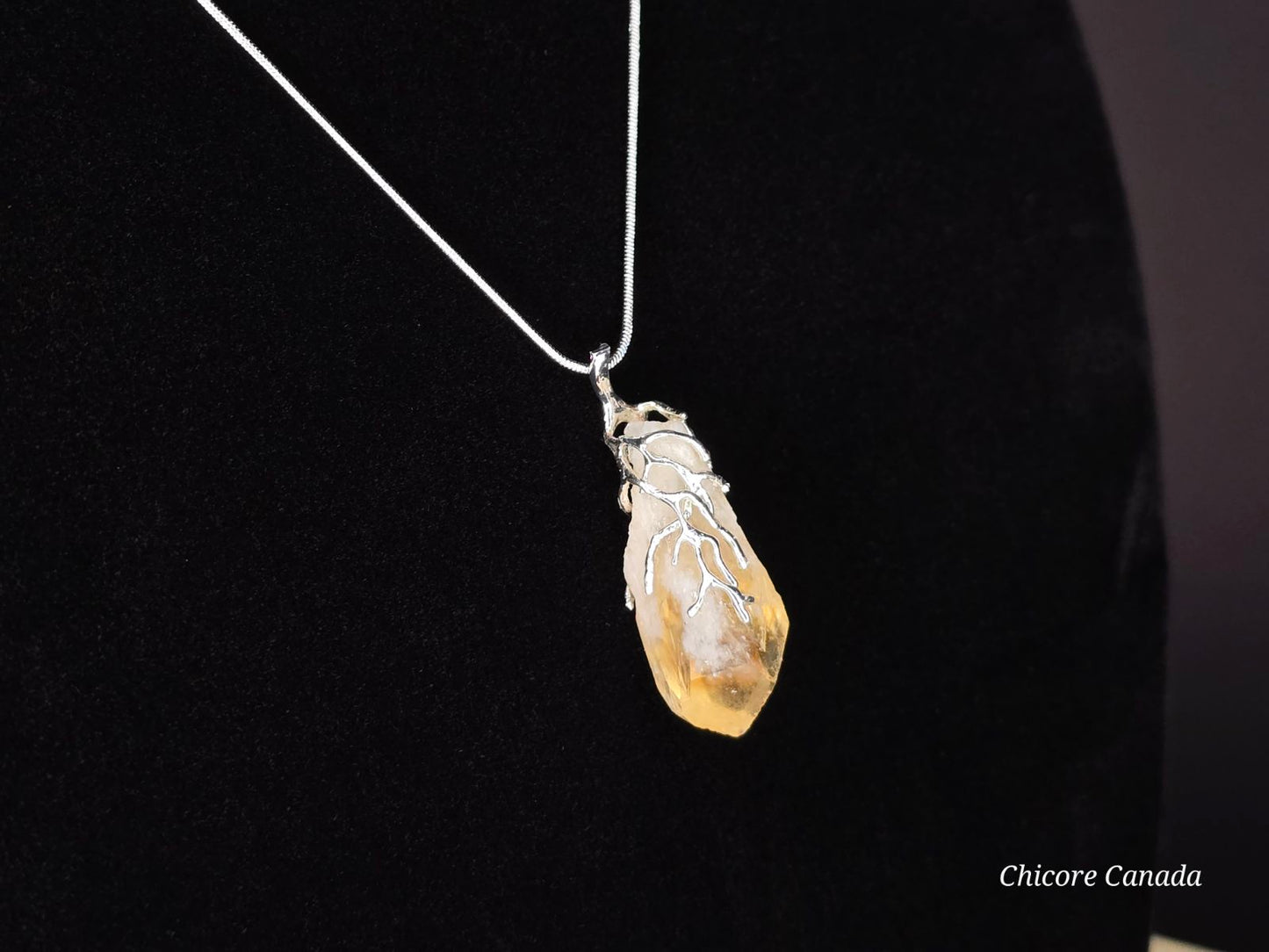 Elegant Handmade Brazilian Citrine Pendant Necklace