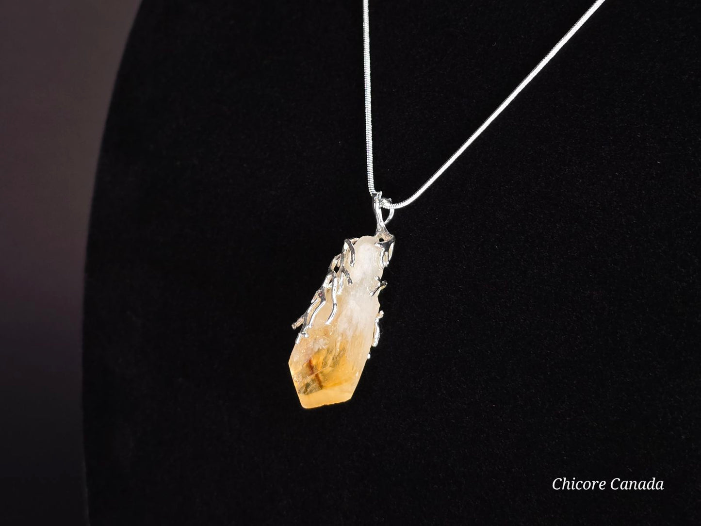 Elegant Handmade Brazilian Citrine Pendant Necklace