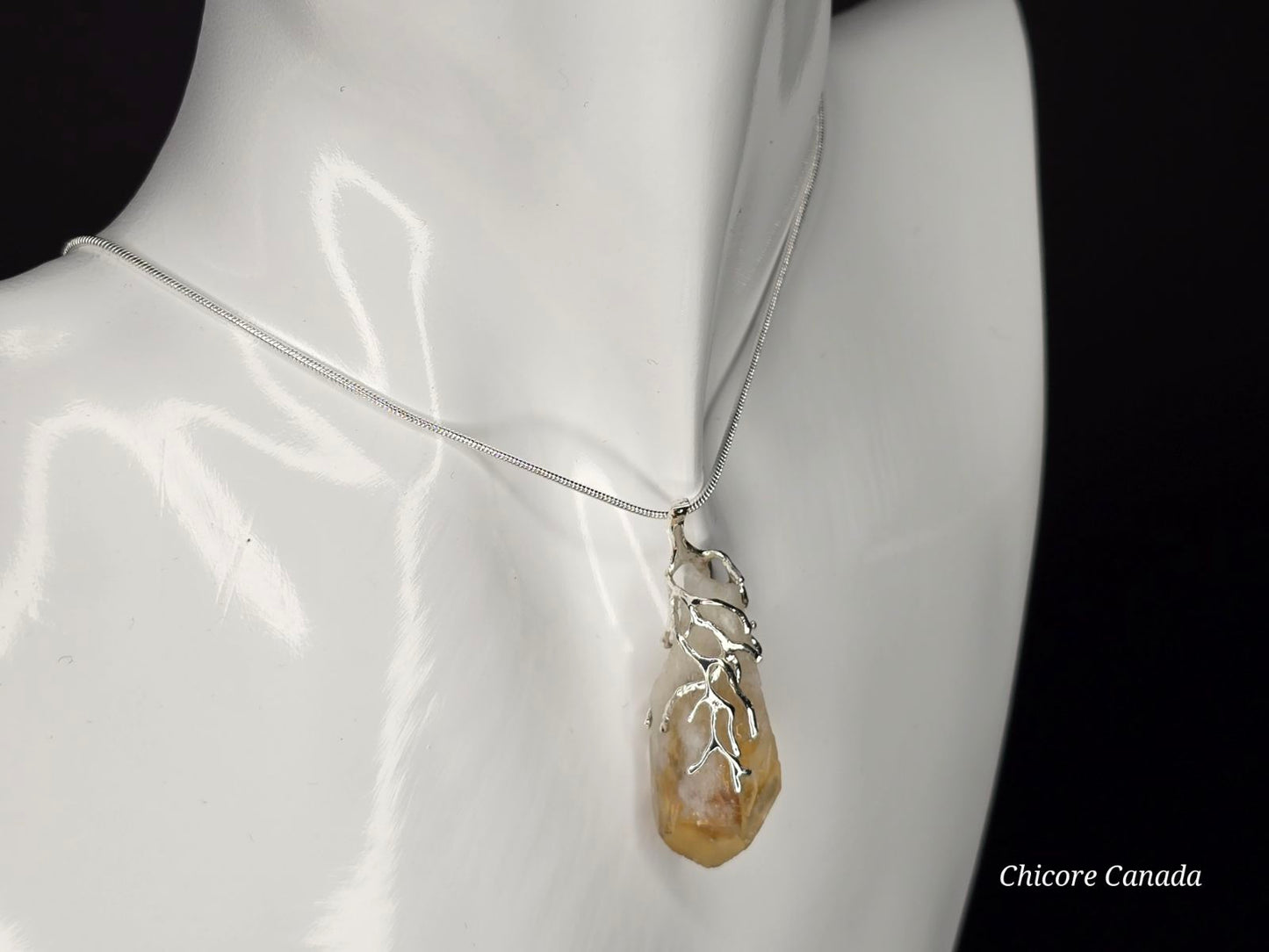Elegant Handmade Brazilian Citrine Pendant Necklace