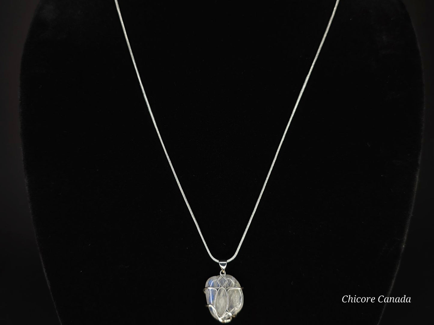 Collier pendentif en pierre de lune naturelle fait main - Design élégant et délicat