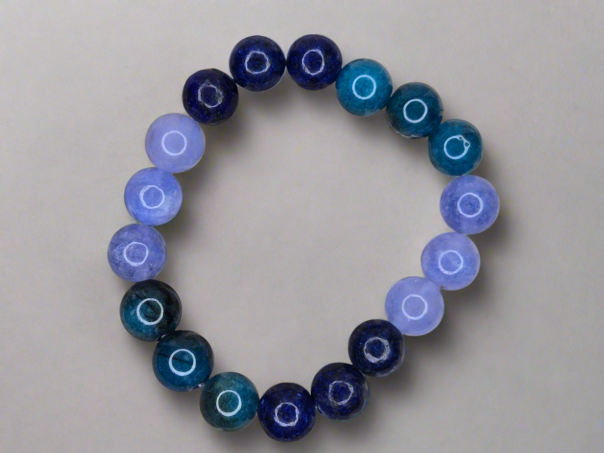 Ocean Mind – Blue Apatite, Lapis Lazuli & Aquamarine Bracelet