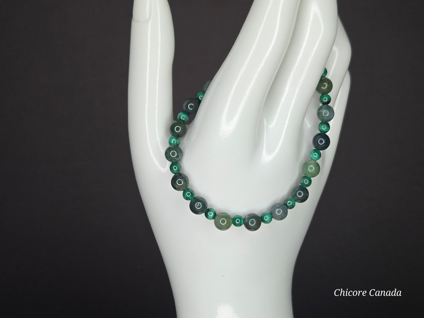 Forest Luxe – Handmade Moss Agate & Malachite Bracelet for Grounding and Sophisticated Renewal
