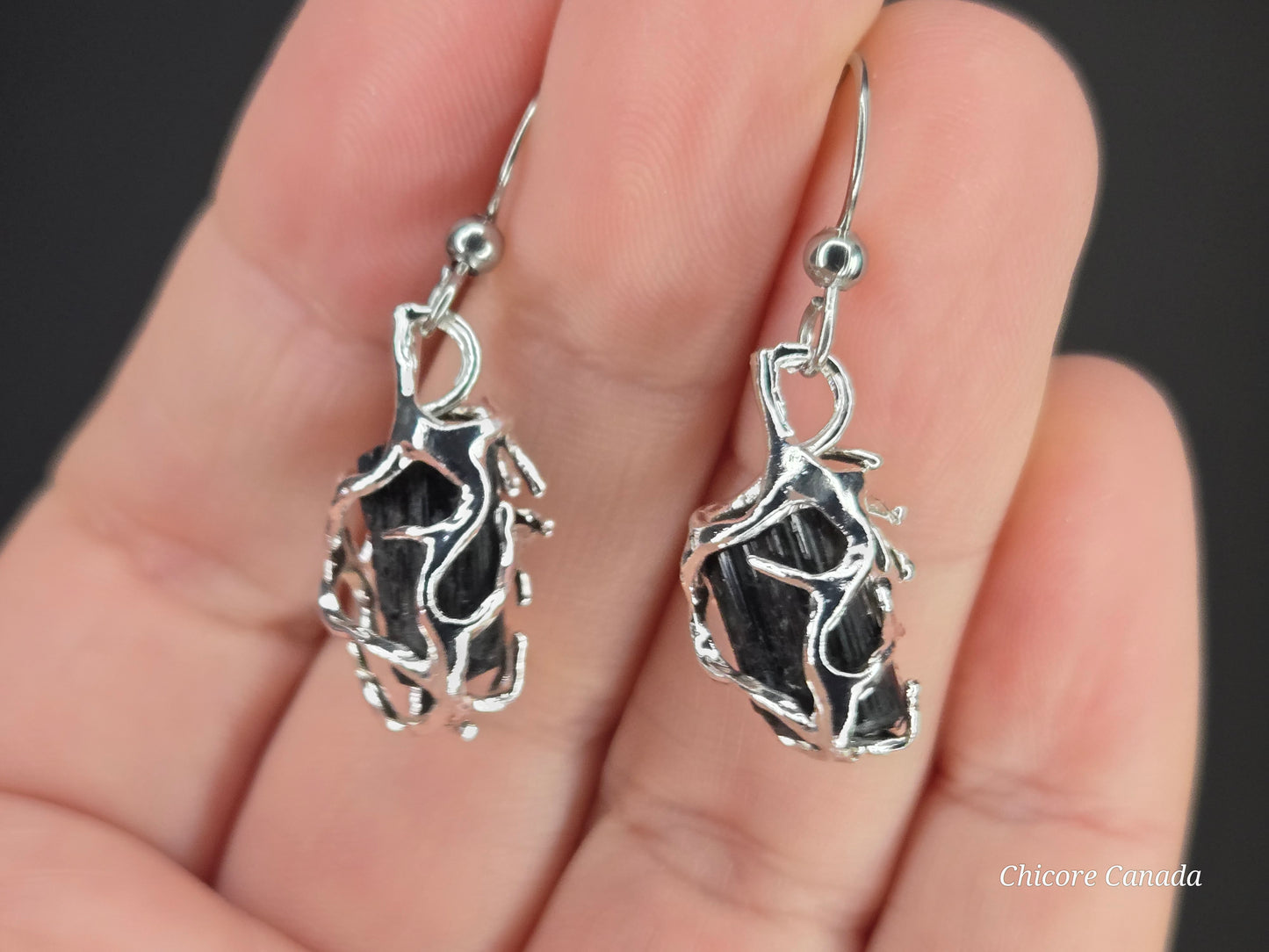 Timeless Protection: Drop Earrings Featuring Black Tourmaline