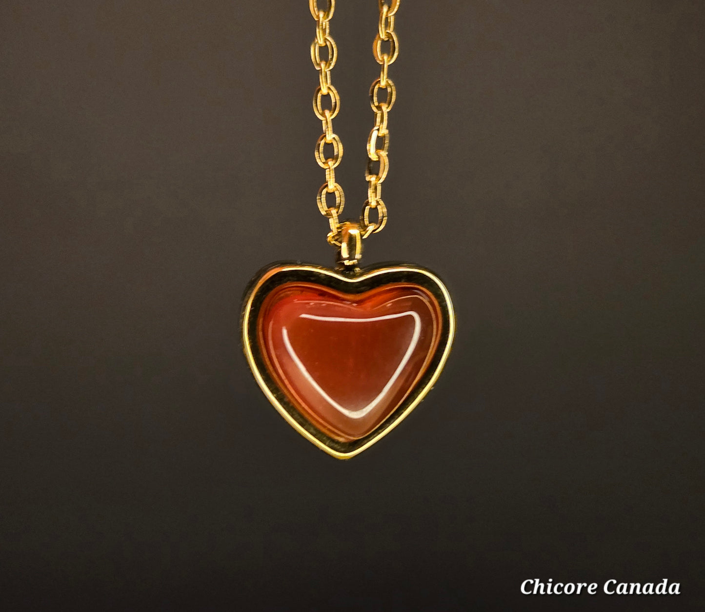 Delicate Heart-Shaped Carnelian Pendant – Symbol of Passion & Positivity