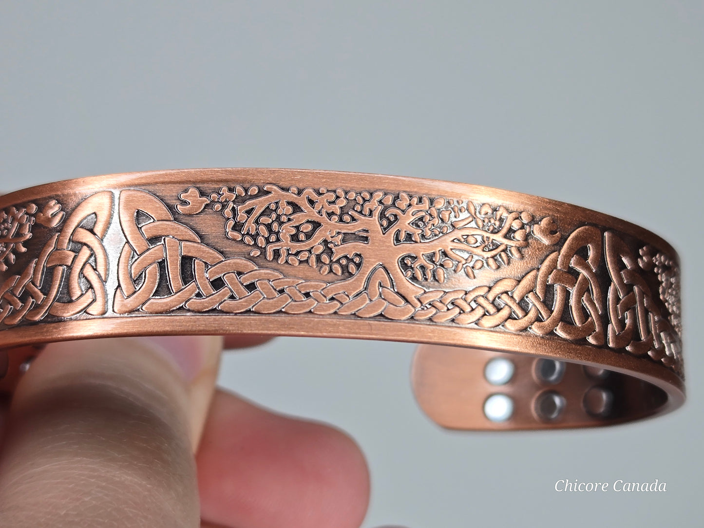 Adjustable Wellness Cuff - Tree of Life Copper Healing Bracelet with 27 Magnets