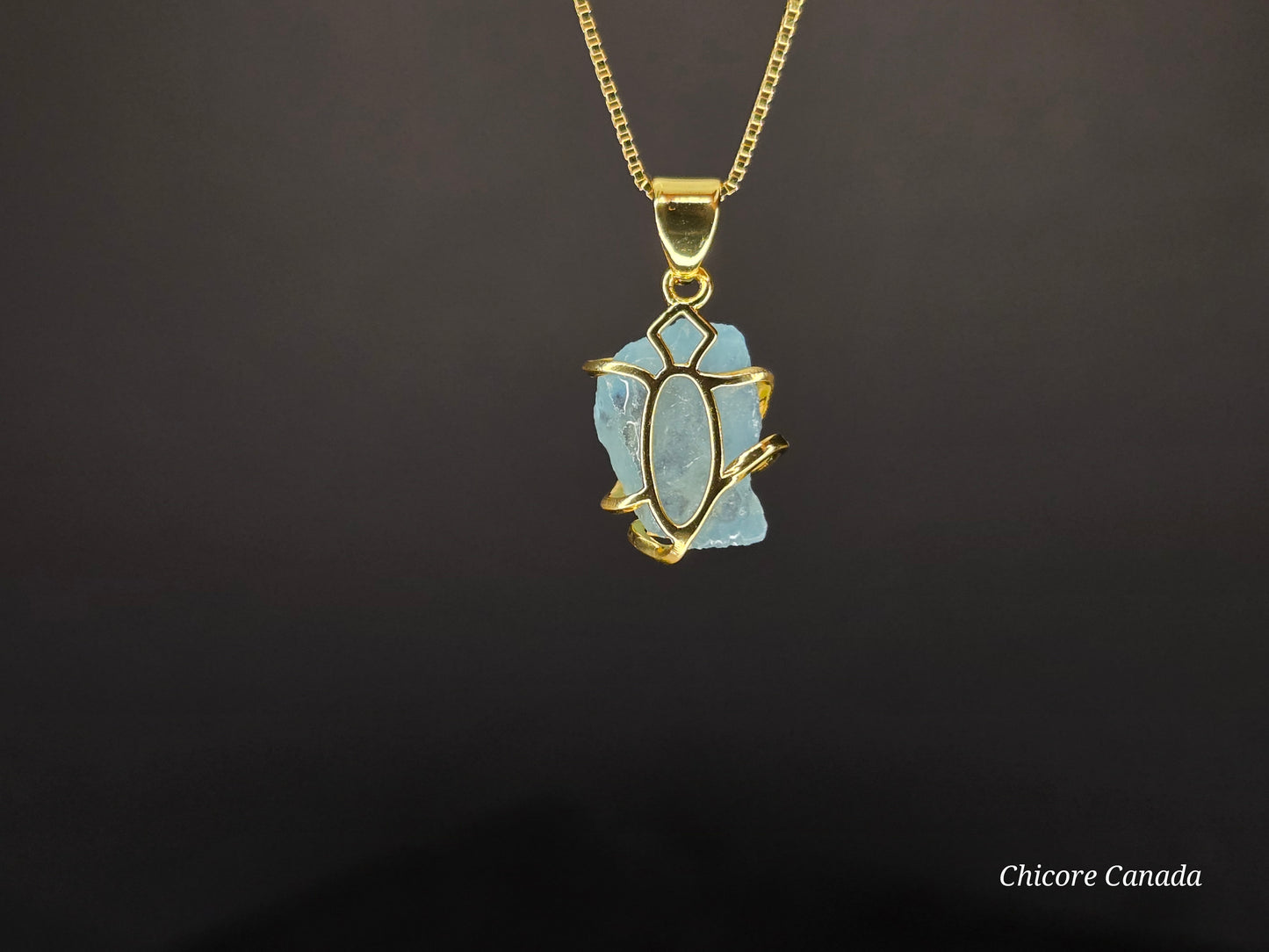 Elegant Handmade Aquamarine Pendant Necklace in 925 Sterling Silver with Adjustable Chain