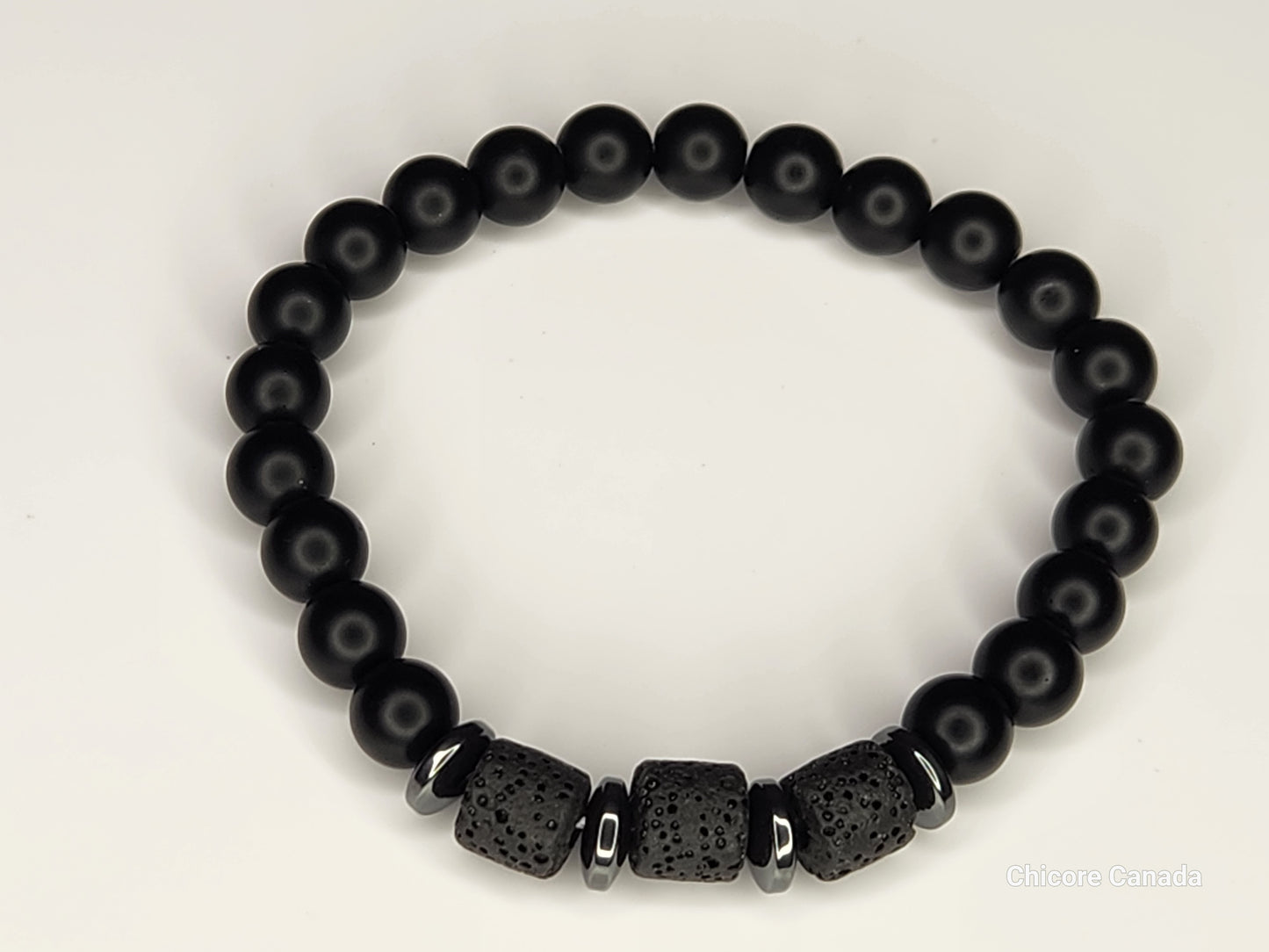 Bracelet Onyx Noir pour Lui | Accessoire Homme Raffiné et Intemporel