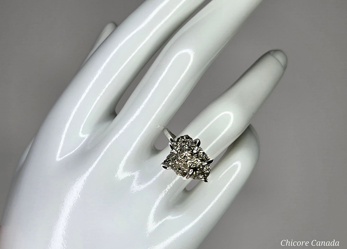 Adjustable Band & Sophisticated Shine -
Raw Pyrite Power Ring