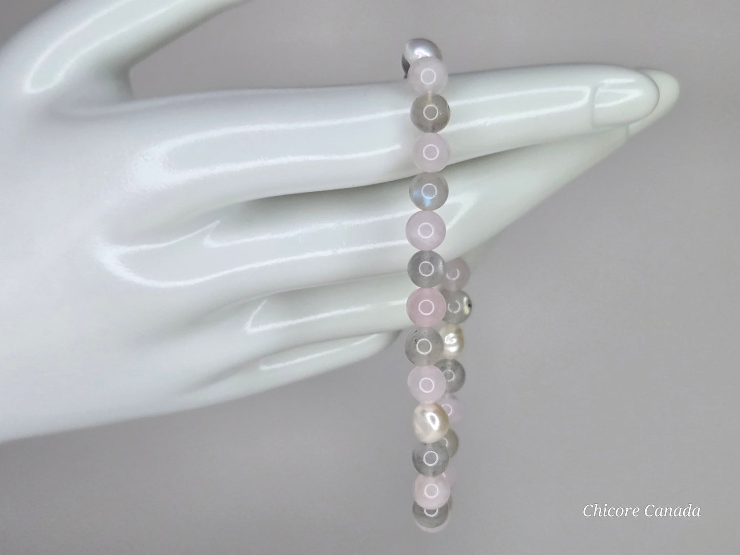 Goddess Radiance – Handmade Bracelet with Moonstone, Rose Quartz & Freshwater Pearls