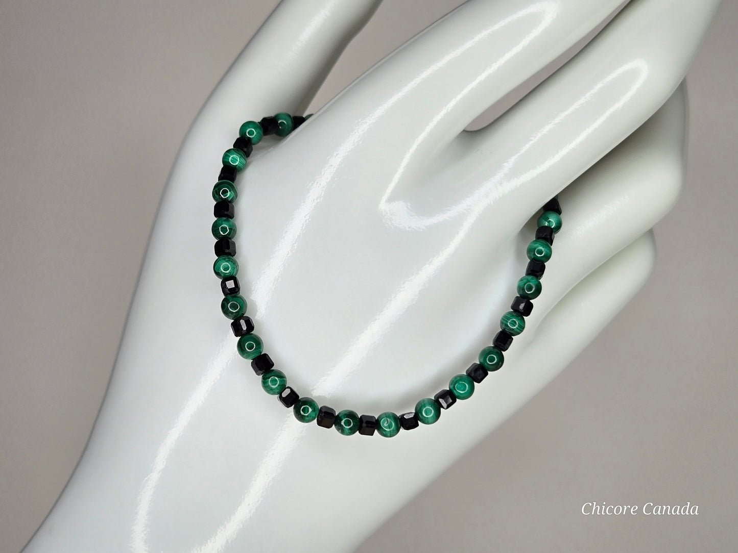 Malachite & Black Tourmaline Bracelet – Handcrafted Shield for the Soul