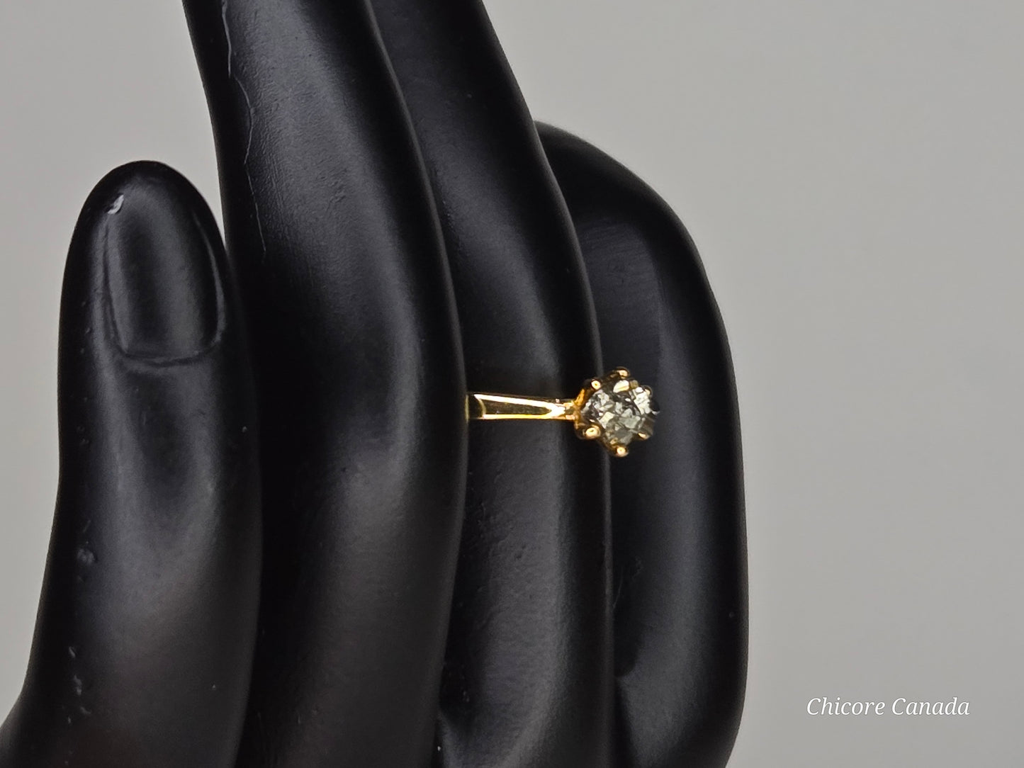 Bague ajustable en pyrite brute faite à la main en argent sterling 925 – Design luxueusement délicat