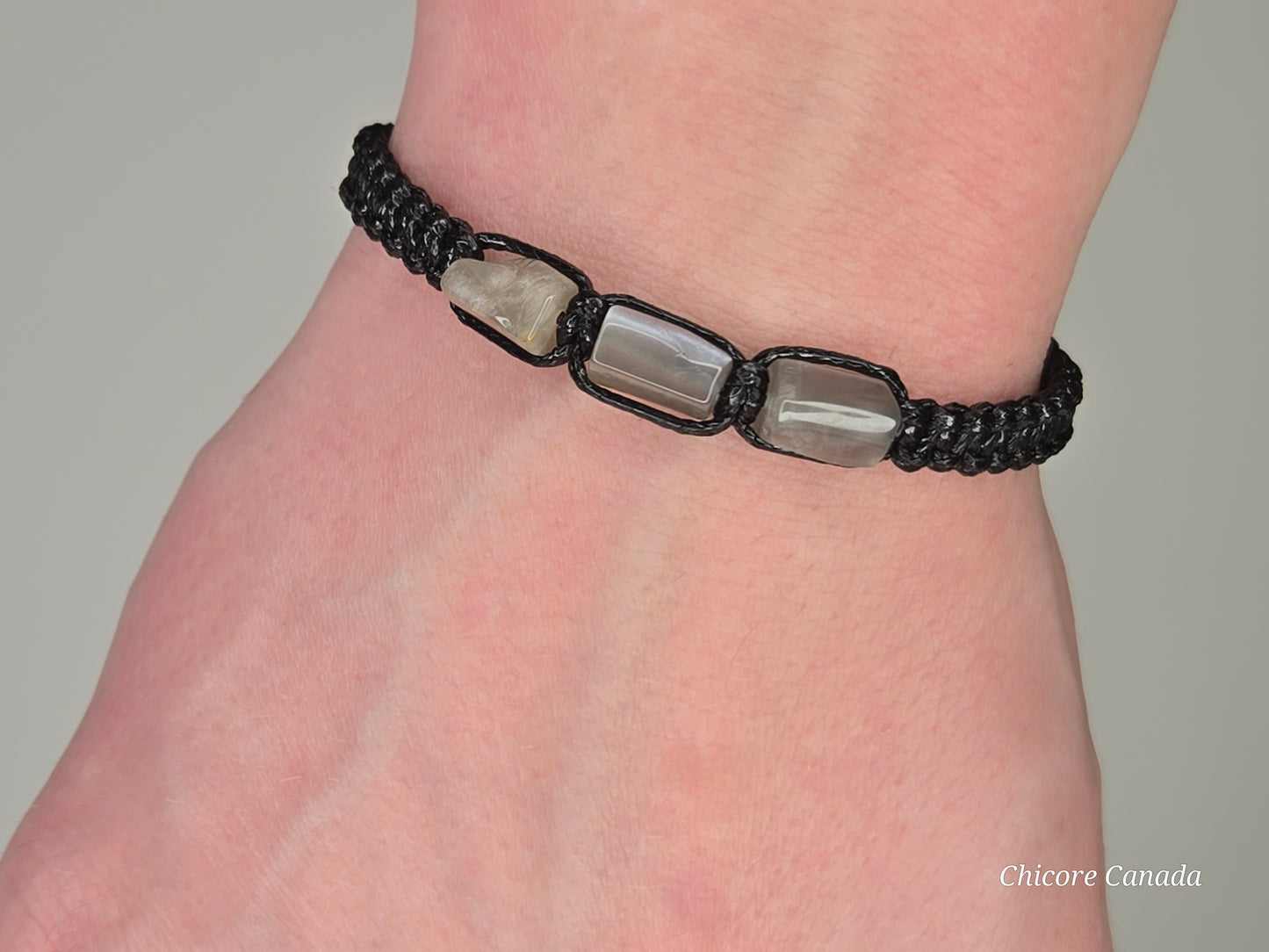 Labradorite Adjustable Bracelet for Him – Stone of Strength, Intuition & Protection