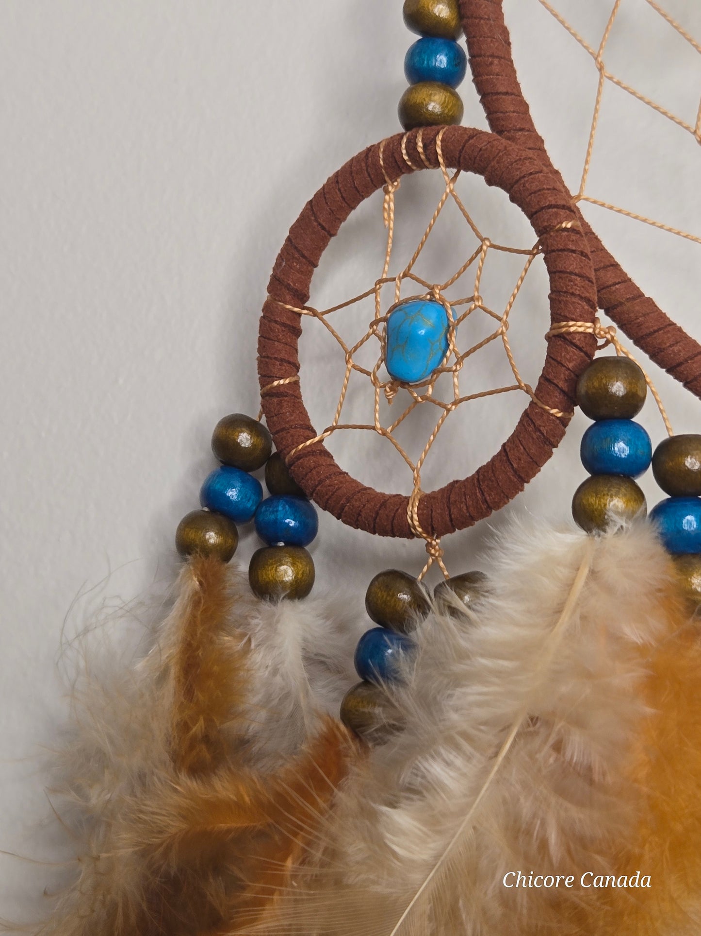 Boho Harmony - Handmade Dreamcatcher with Turquoise Accents & Citrine Tree of Life