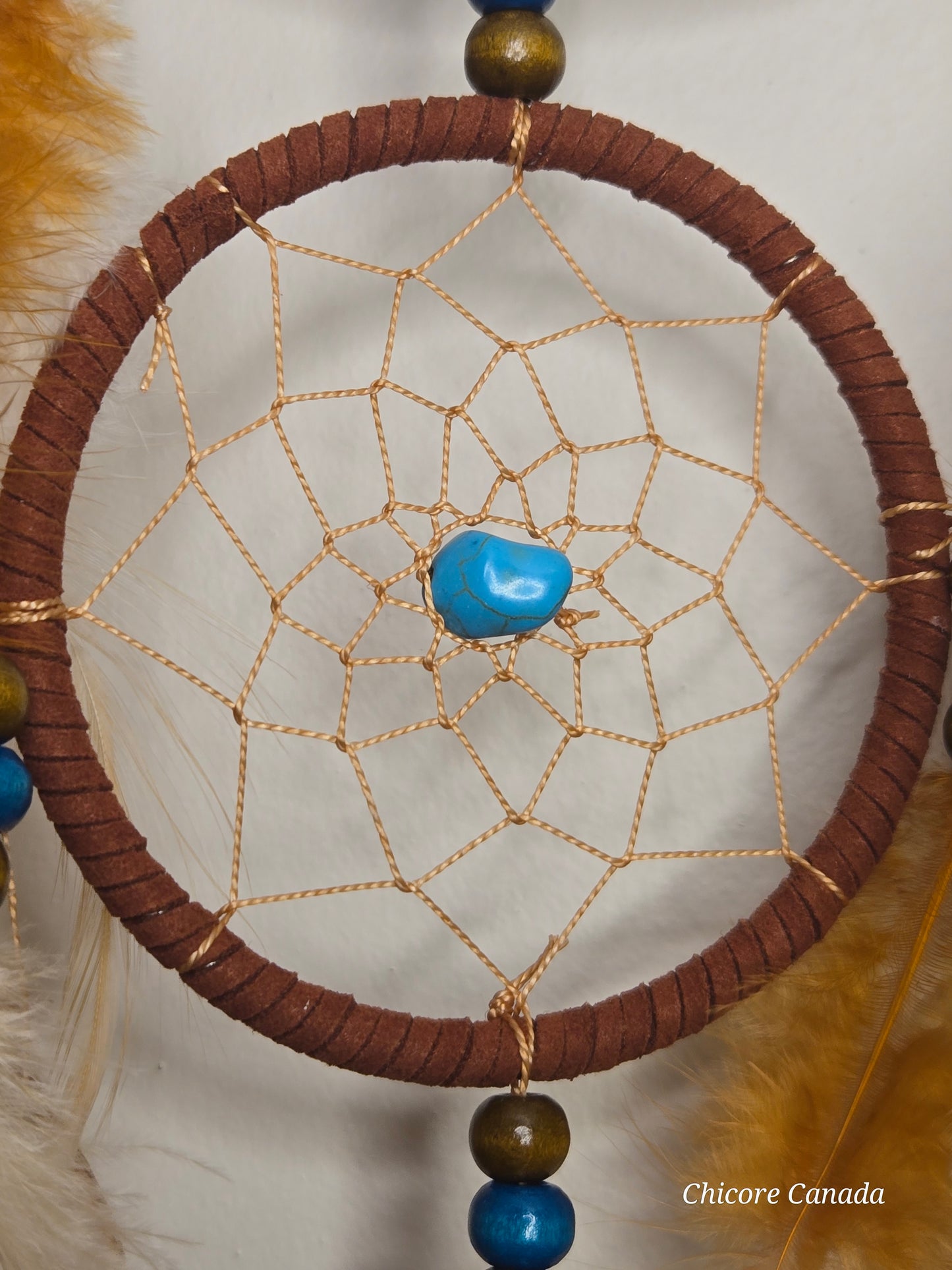 Boho Harmony - Handmade Dreamcatcher with Turquoise Accents & Citrine Tree of Life