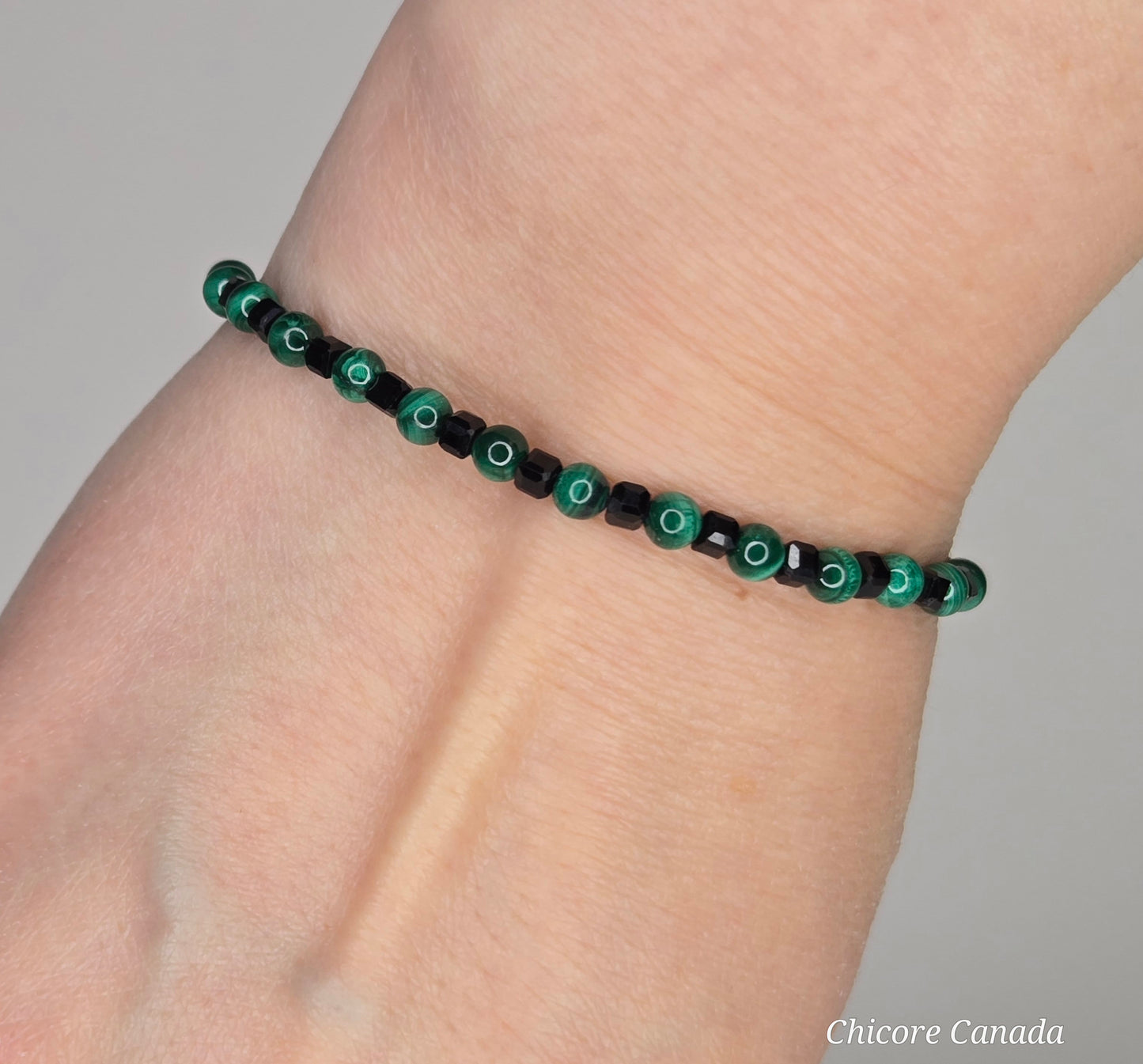 Malachite & Black Tourmaline Bracelet – Handcrafted Shield for the Soul