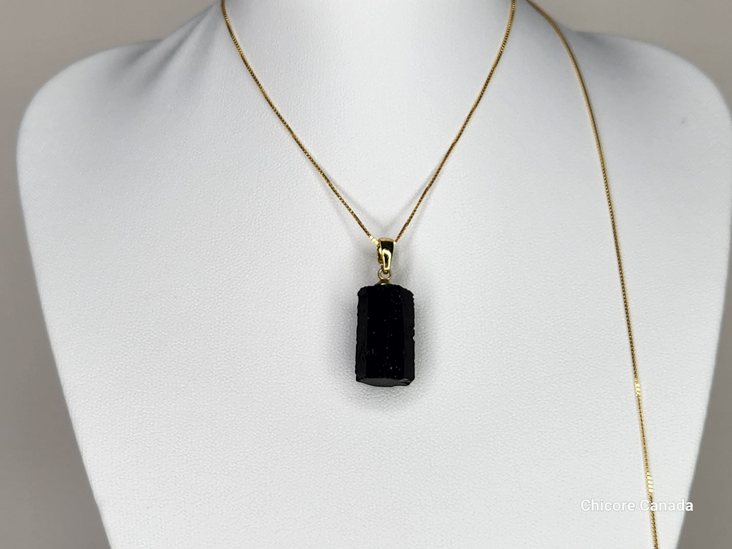 Adjustable Handmade Raw Black Tourmaline Pendant Necklace – Natural Stone Jewelry