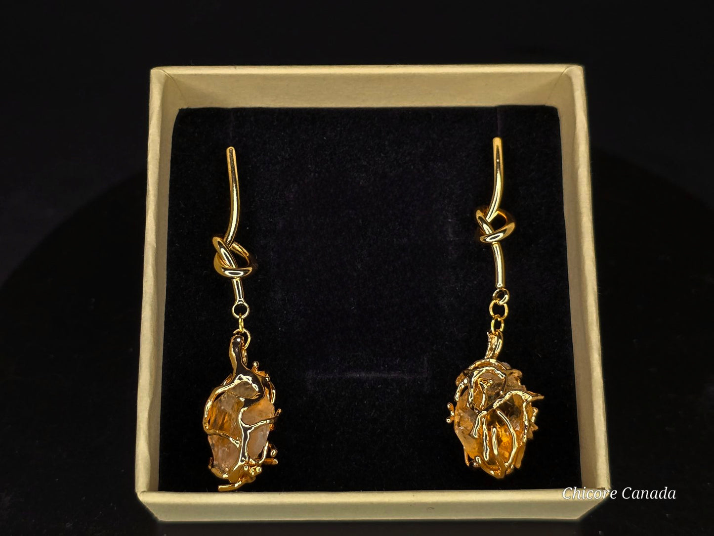 Elegant Sunshine: Handmade Natural Citrine Earrings