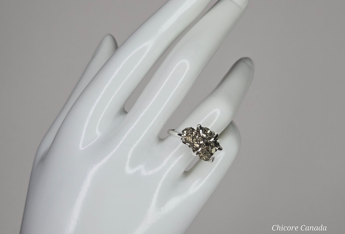 Elegant Raw Pyrite Ring – Adjustable Design with Empowering Stone Energy
