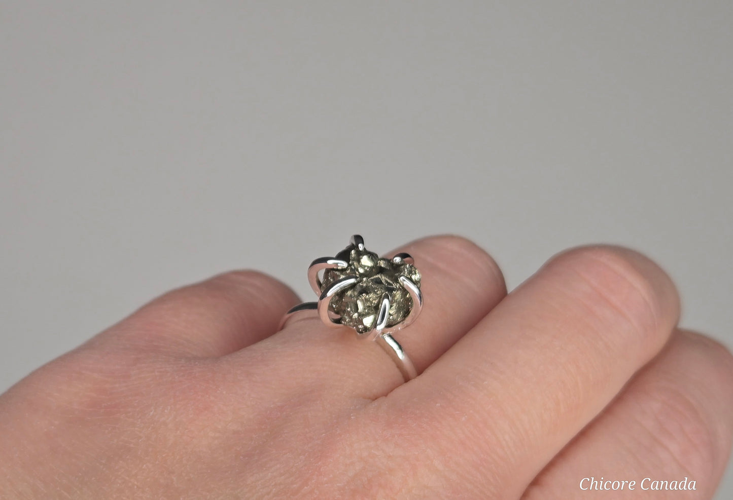 Adjustable Raw Pyrite Statement Ring – Bold Sophistication & Strength