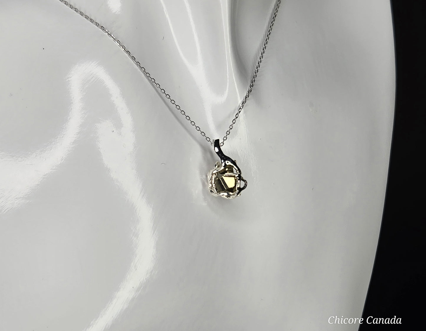 Bold & Brilliant: Raw Pyrite Crystal on 925 Silver Adjustable Necklace