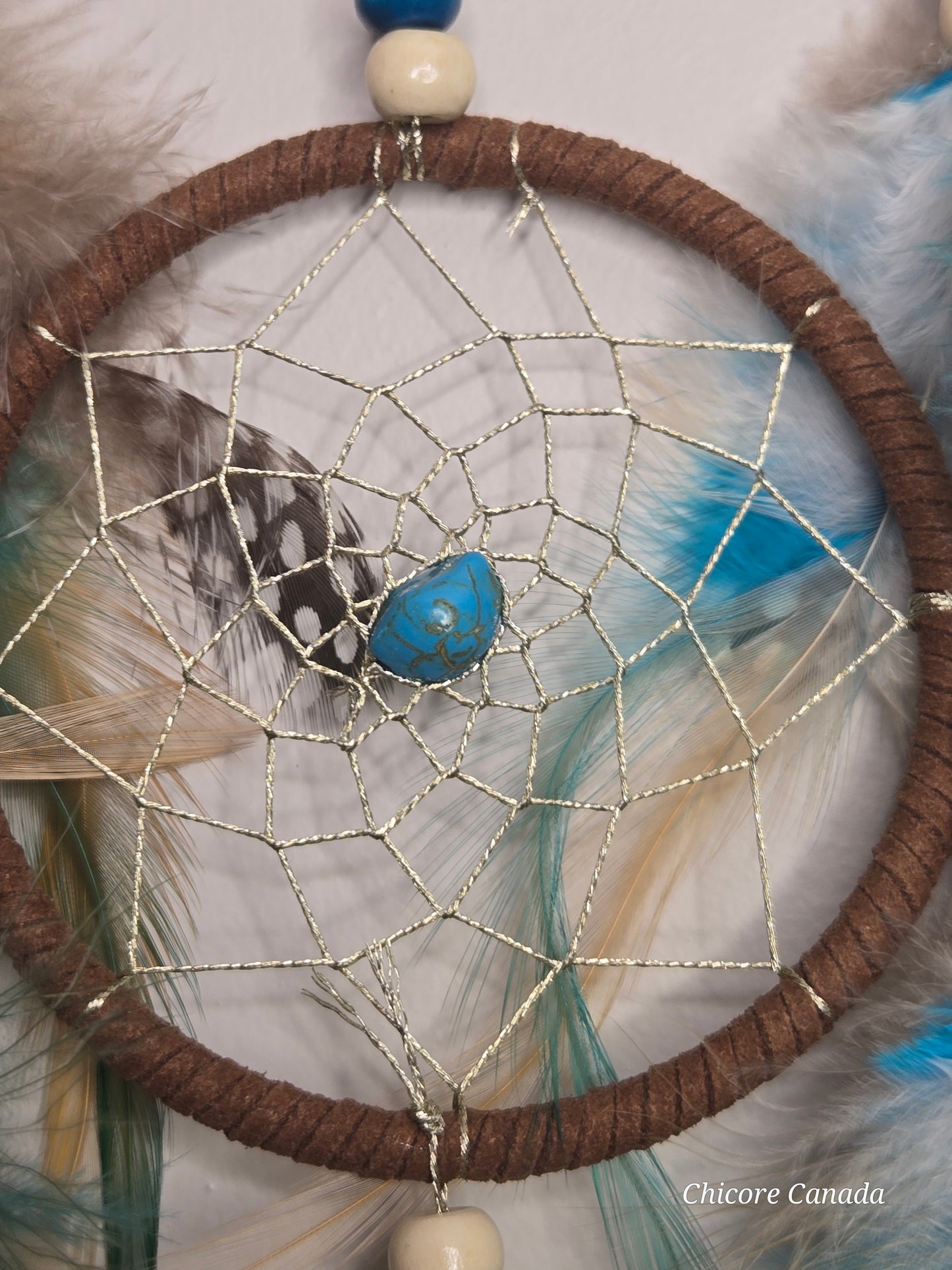 Boho Charm for Peaceful Nights - Handmade Dreamcatcher with Turquoise Stones