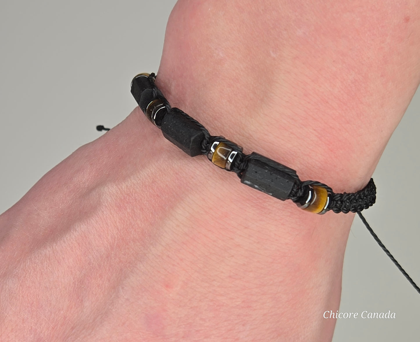 Bold Protection & Grounded Power – Black Tourmaline & Tiger’s Eye Bracelet for Him