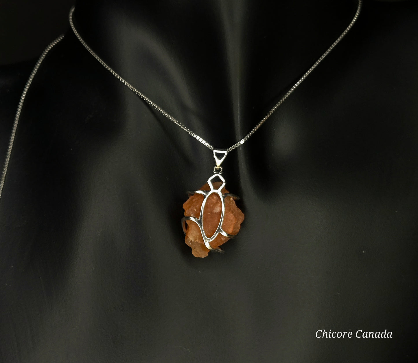 Raw Sunstone Handmade Pendant with Adjustable Necklace – Sophisticated and Timeless Design