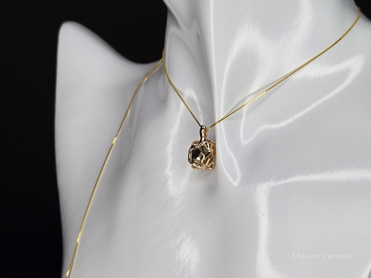 Celestial Gold – Handmade Pyrite Pendant with 925 Sterling Silver Adjustable Necklace