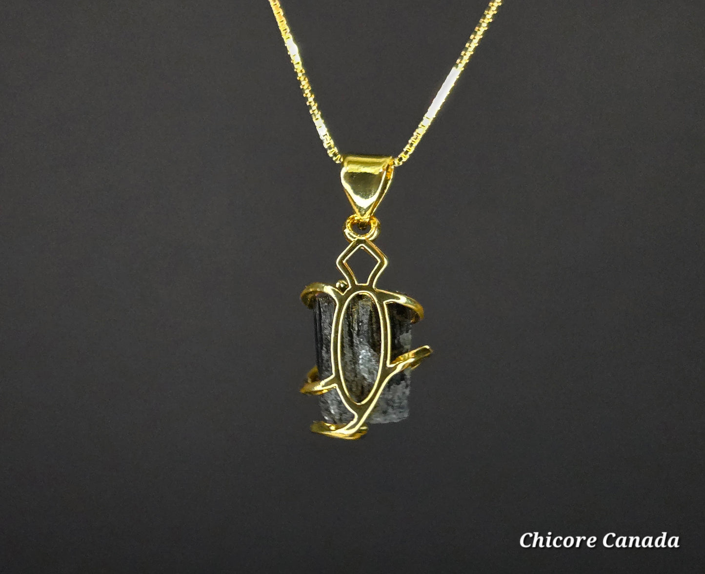 Elegant Protection – Handmade Black Tourmaline Pendant with 925 Sterling Silver Necklace