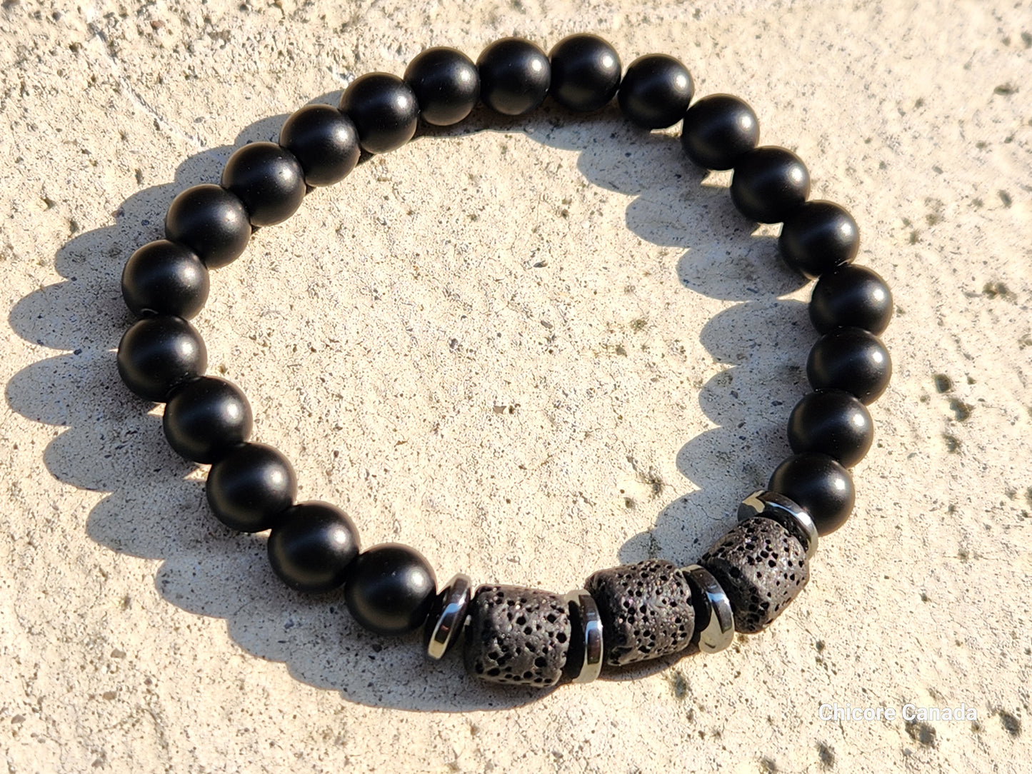 Bracelet Onyx Noir pour Lui | Accessoire Homme Raffiné et Intemporel