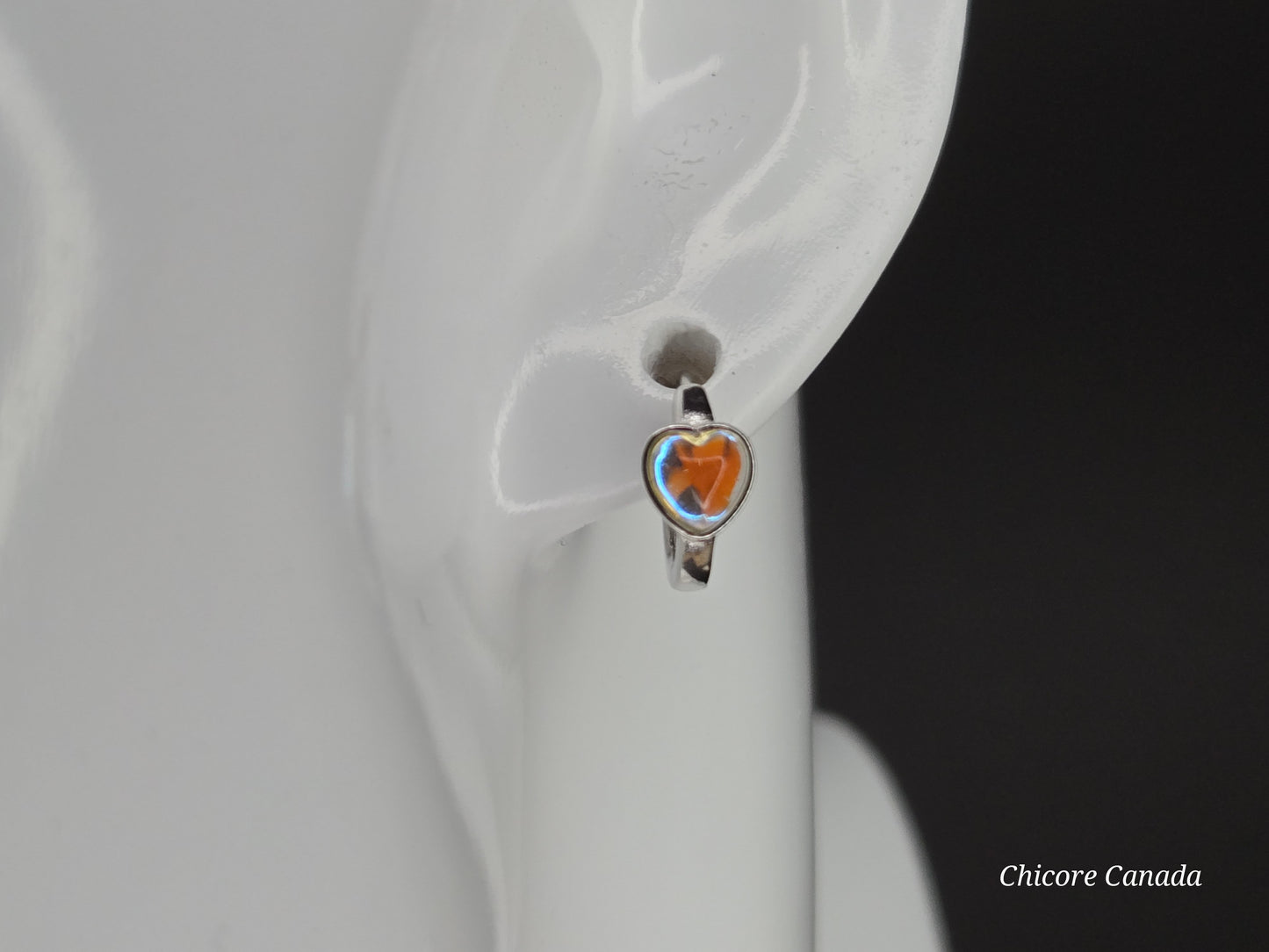 Heart-Shaped Moonstone 925 Sterling Silver Earrings
