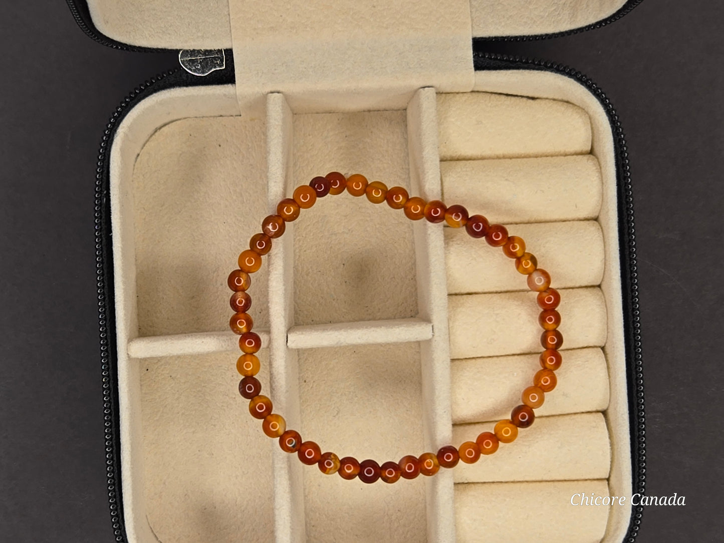 Dainty Carnelian Beaded Bracelet – A Bold Spark of Confidence and Creativity