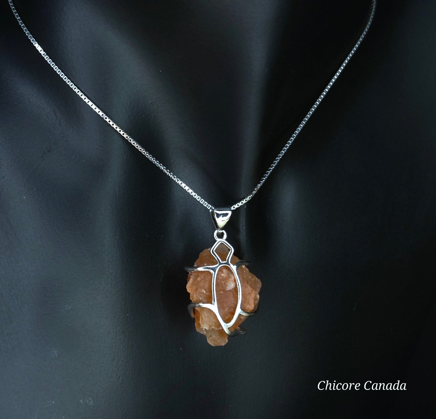 Raw Sunstone Handmade Pendant with Adjustable Necklace – Sophisticated and Timeless Design