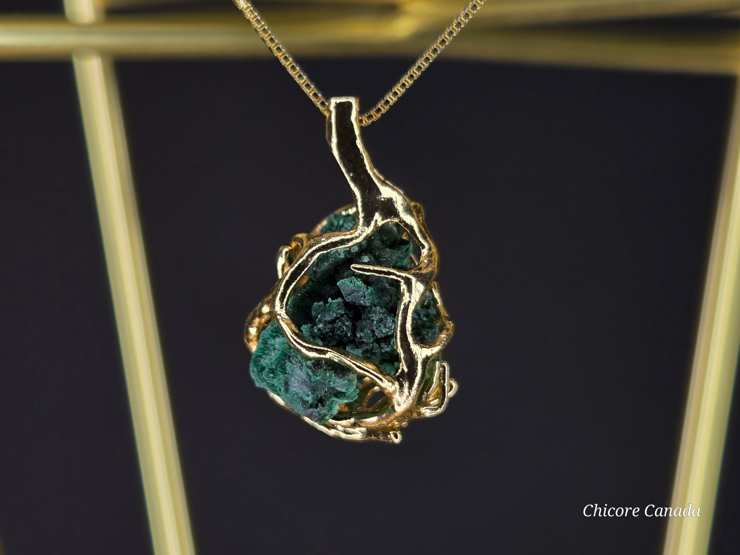 Artisan-Crafted Raw Malachite Pendant | 925 Sterling Silver Adjustable Necklace – A Symbol of Transformation & Elegance