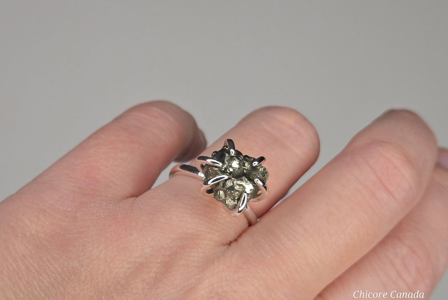 Adjustable Raw Pyrite Statement Ring – Bold Sophistication & Strength
