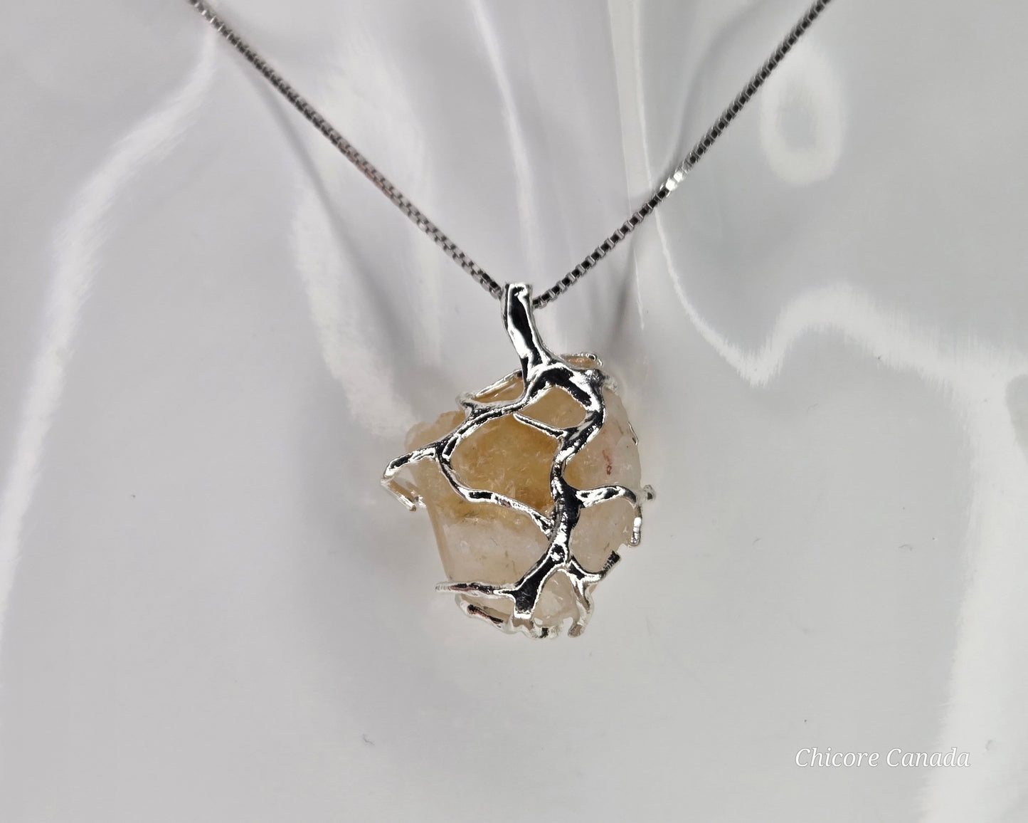 Brazilian Citrine with 925 Sterling Silver Adjustable Necklace