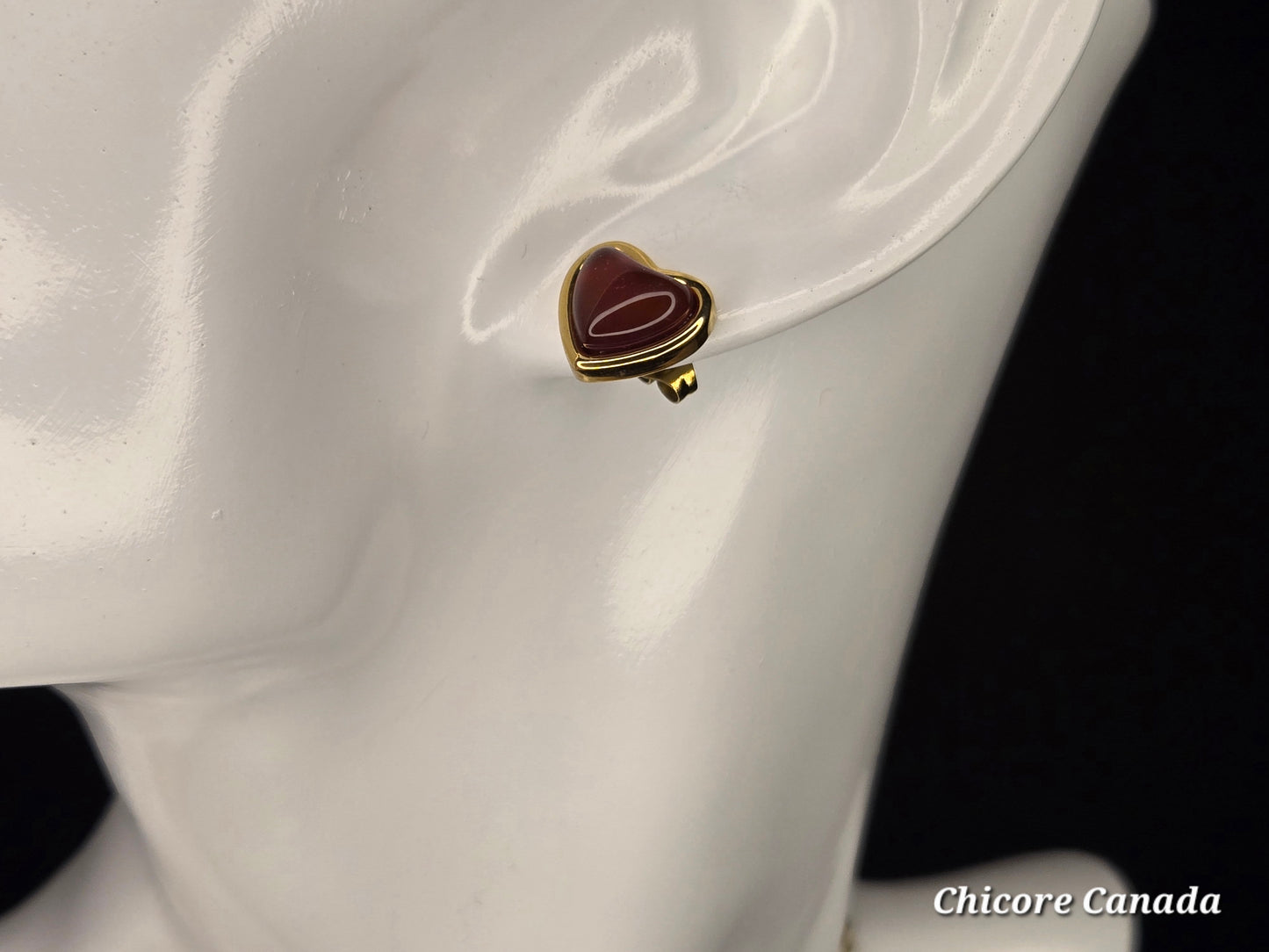 Heart-Shaped Carnelian Stud Earrings – Energize & Inspire