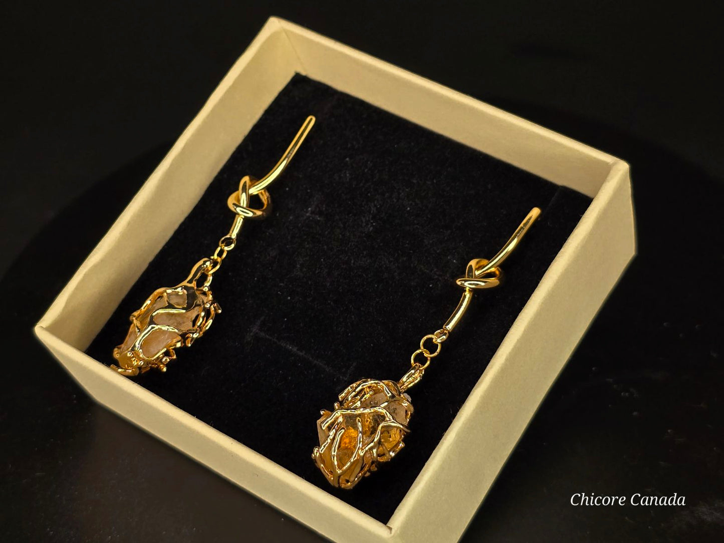 Elegant Sunshine: Handmade Natural Citrine Earrings
