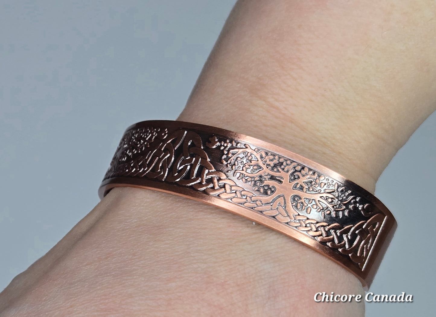 Adjustable Wellness Cuff - Tree of Life Copper Healing Bracelet with 27 Magnets