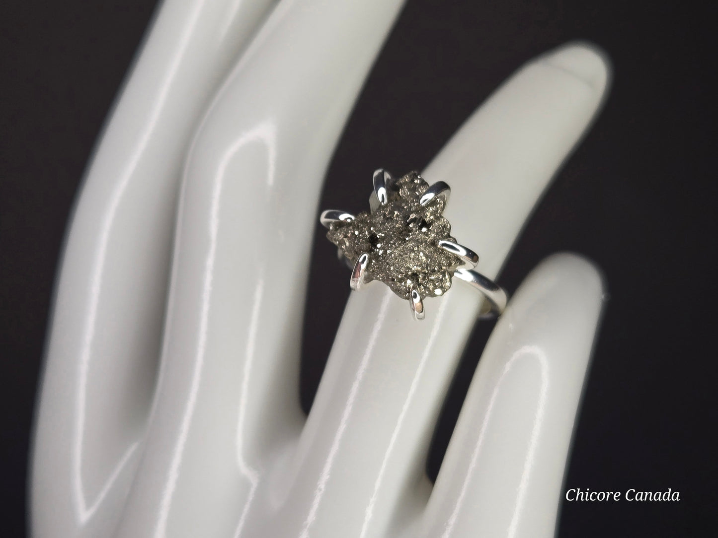 Adjustable Raw Pyrite Statement Ring – Bold Sophistication & Strength