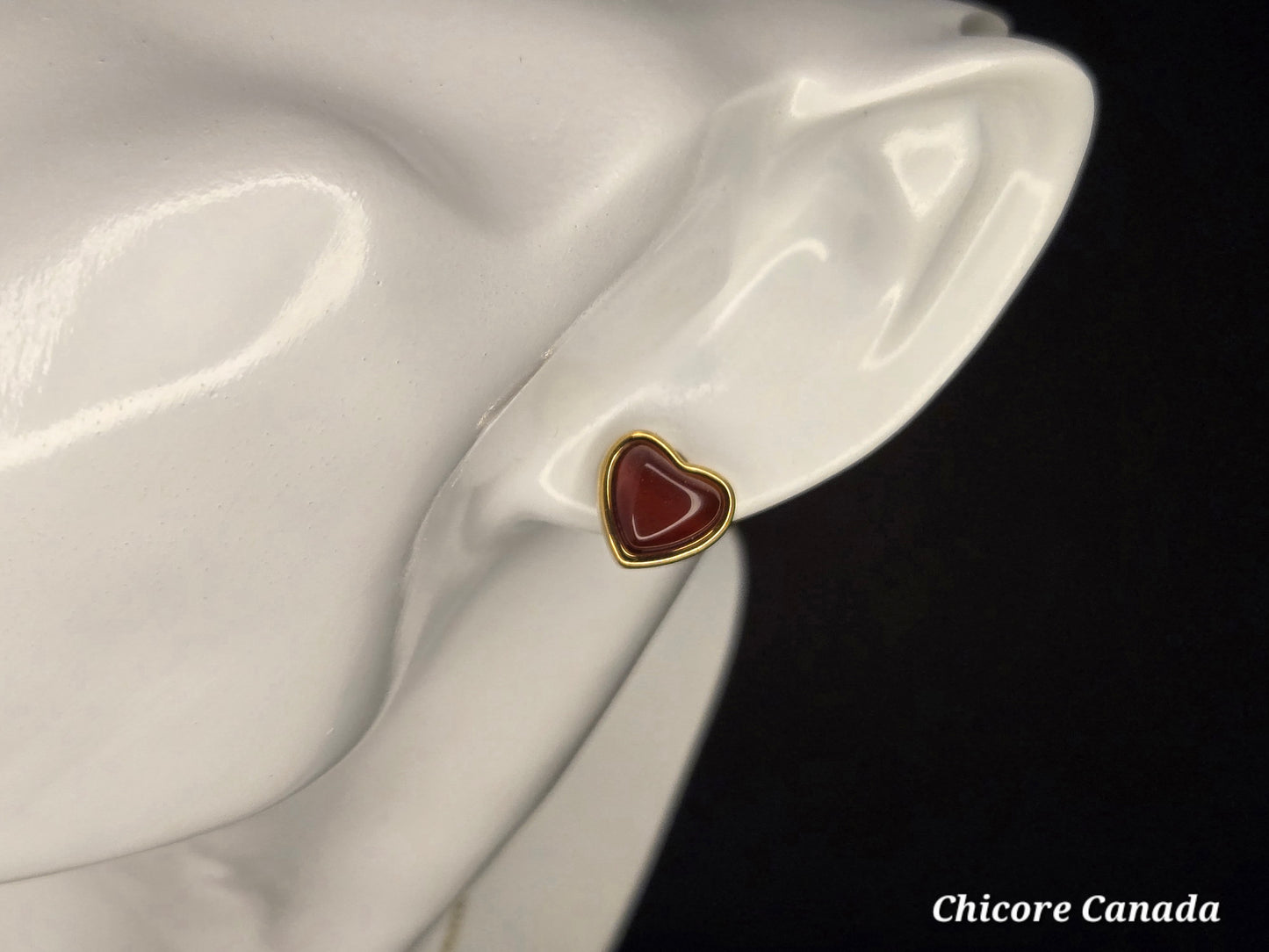 Heart-Shaped Carnelian Stud Earrings – Energize & Inspire
