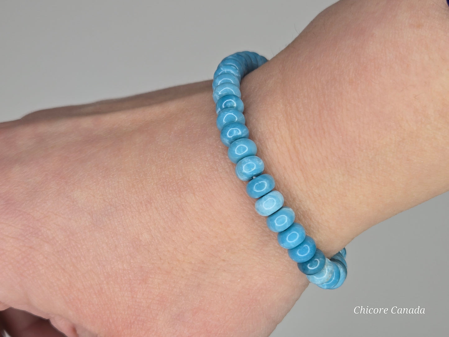 AAA Natural Larimar Handmade Bracelet – Serenity in Every Stone