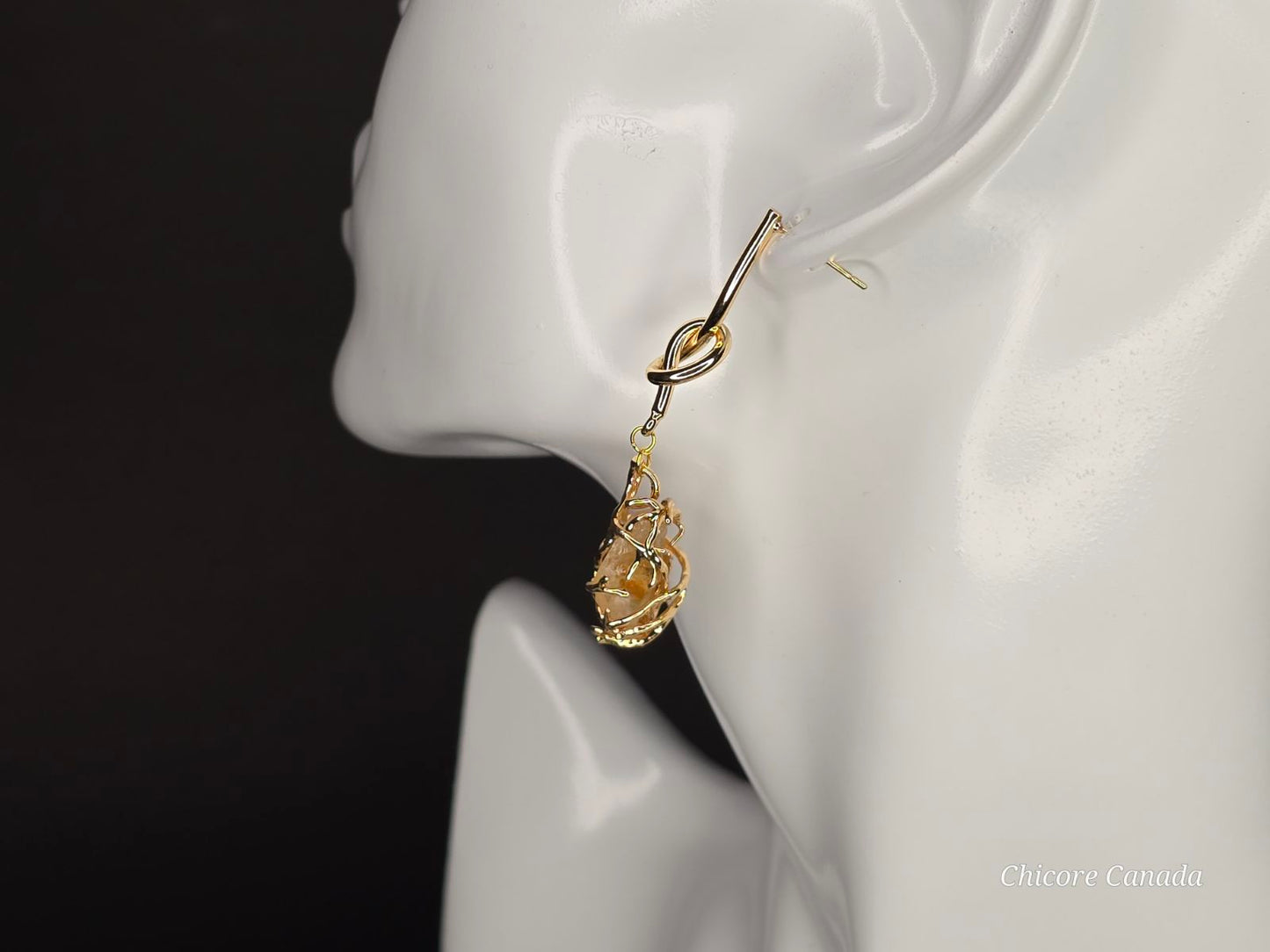 Elegant Sunshine: Handmade Natural Citrine Earrings