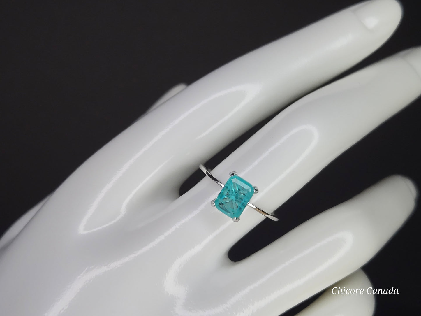 Caribbean Light: Delicate Sterling Silver Paraiba Tourmaline Ring