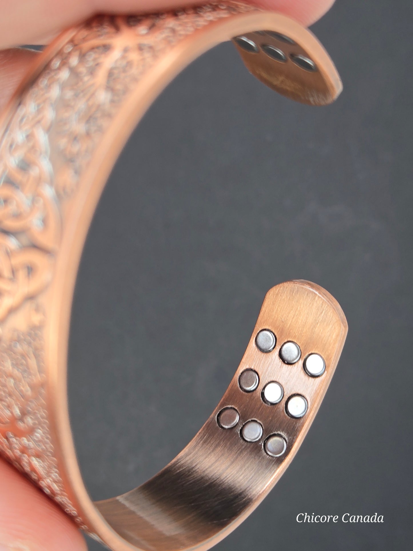Adjustable Wellness Cuff - Tree of Life Copper Healing Bracelet with 27 Magnets