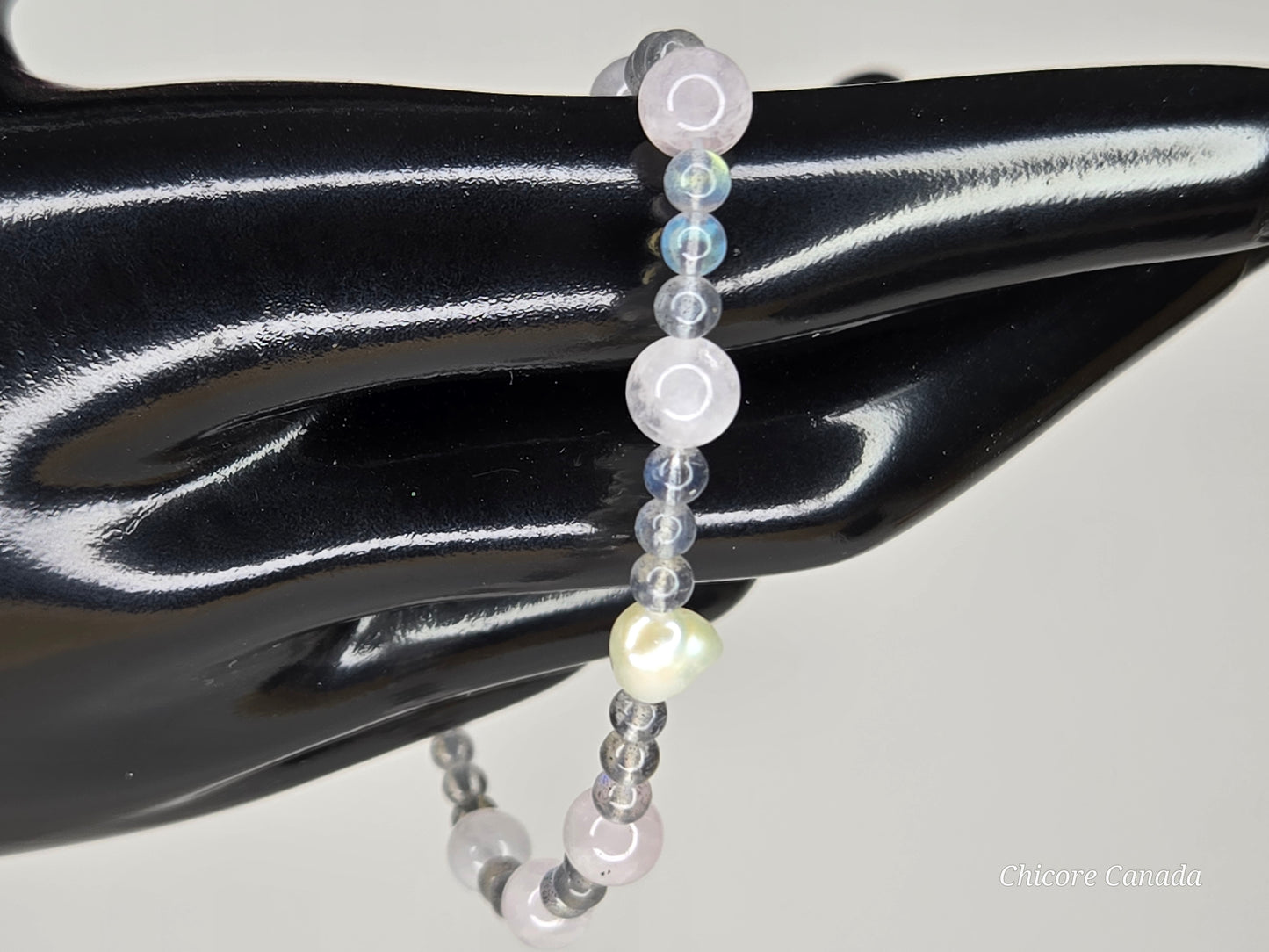 Harmony of the Heart: Moonstone, Rose Quartz & Freshwater Pearl Bracelet