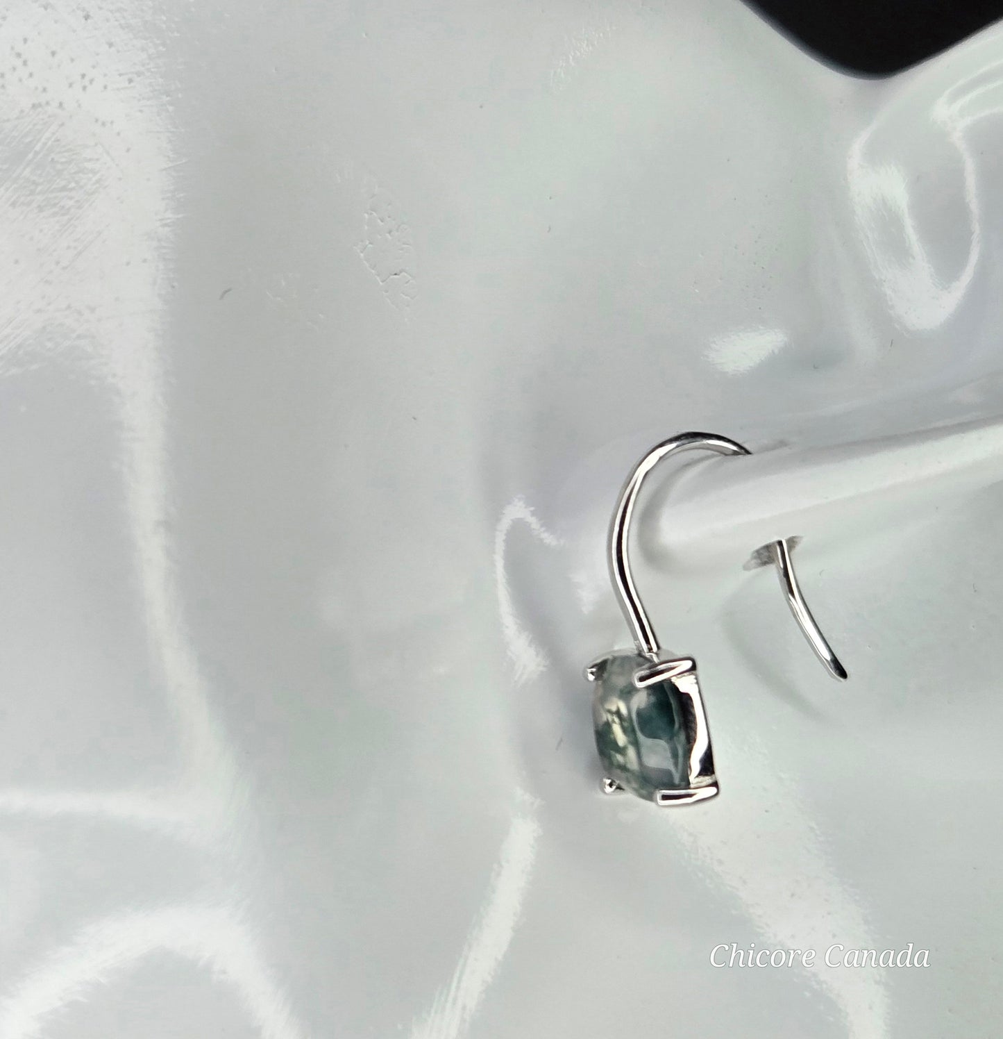 Luxury 925 Sterling Silver Moss Agate Earrings – Nature’s Elegance in Timeless Beauty