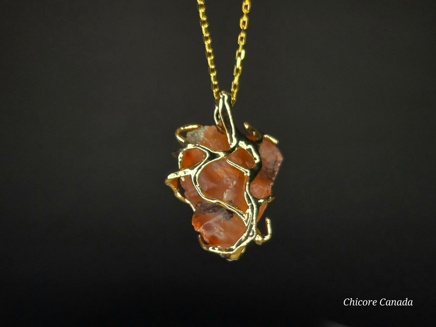 Raw Carnelian Necklace - Natural Stone, Refined Power